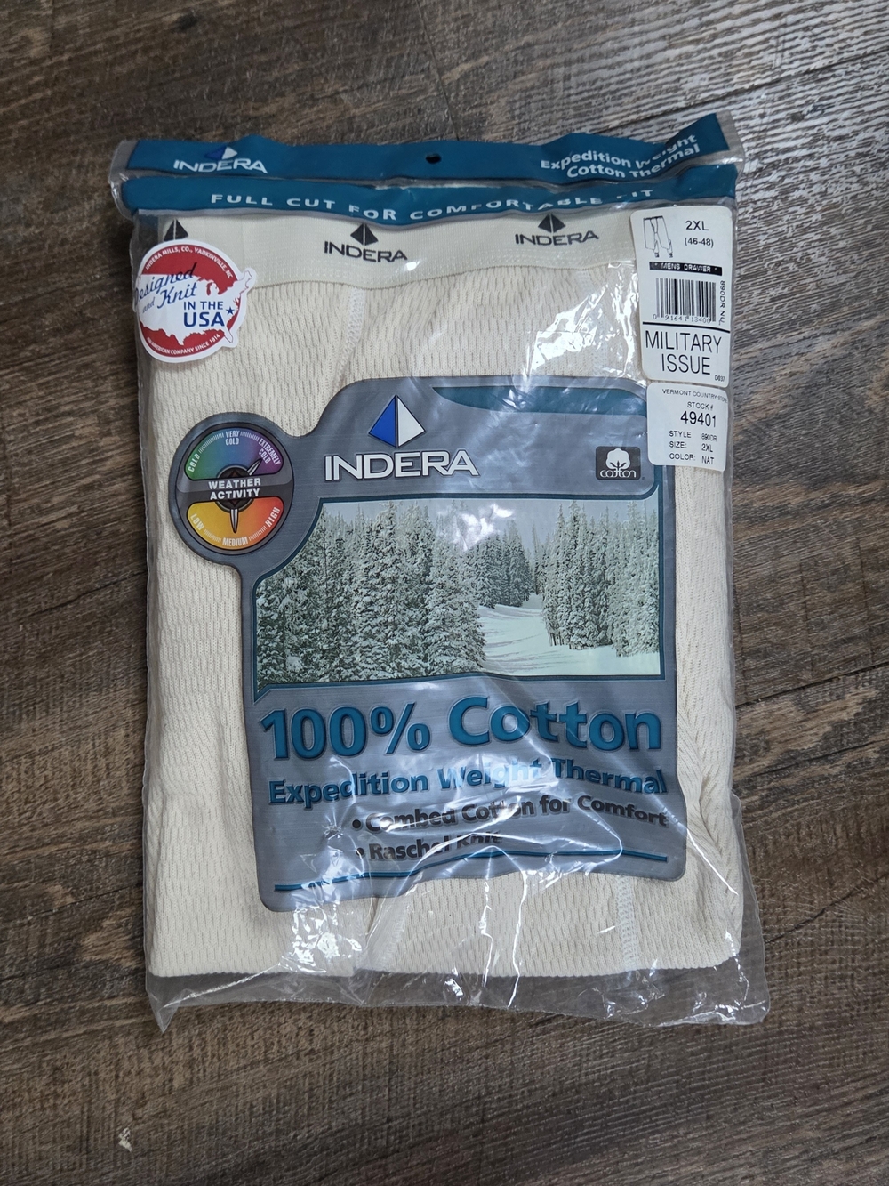 Indera 100% Cotton Thermal Crewneck Sweater - Natural Cream